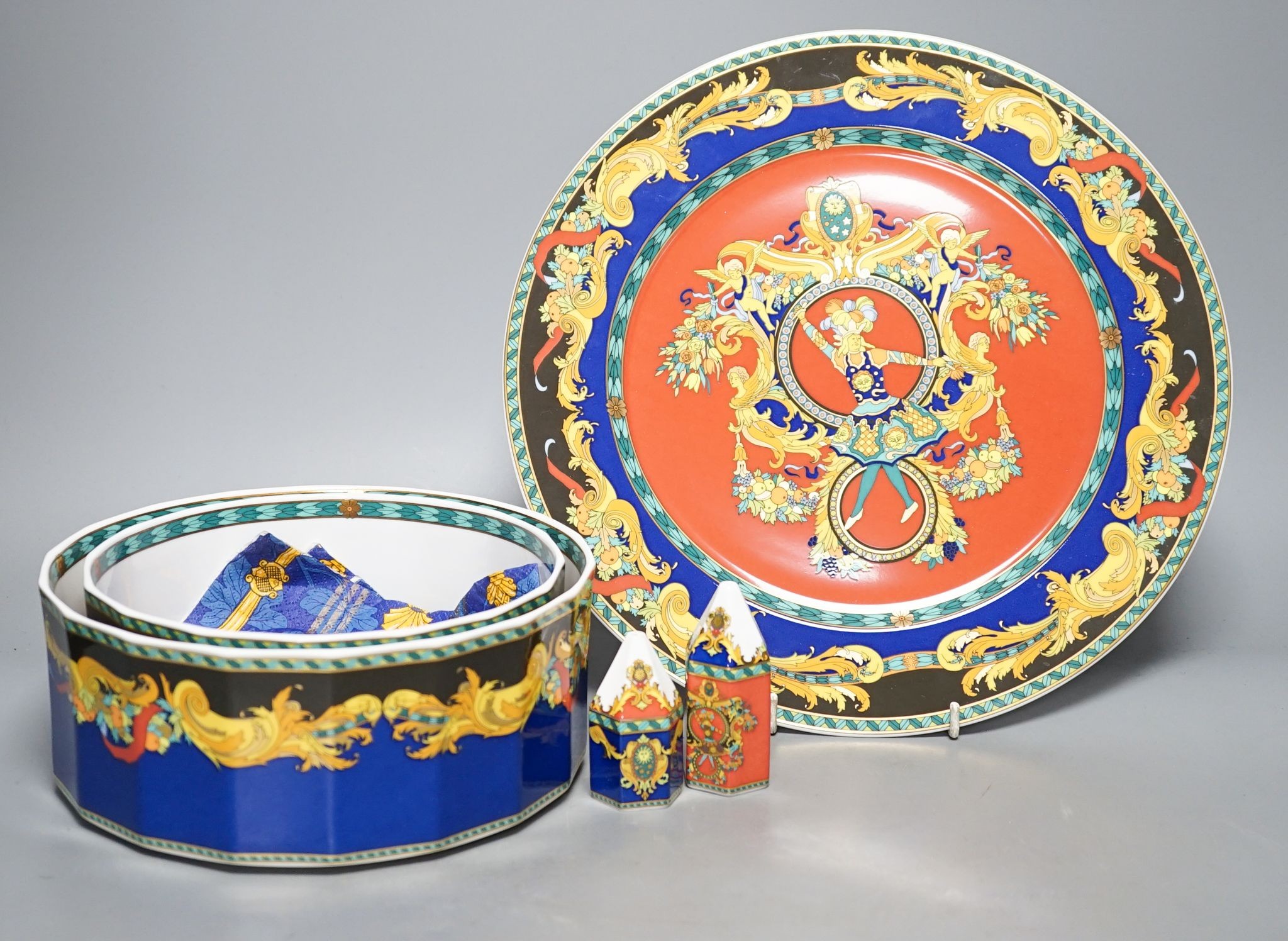 Versace 'Le Roi Soleil' by Rosenthal, five items